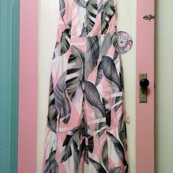 NWT Open-Back Slit-Hem Jumpsuit (S) - Picture 2 of 6